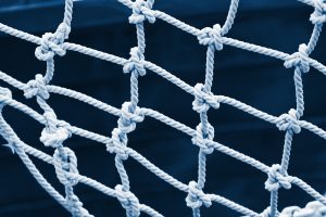 Yacht Safety Net Close Up classic blue toned